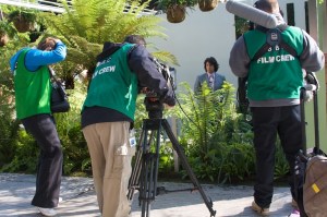 Filming Laurence Llewelyn-Bowen for the day's programme