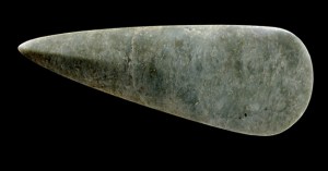 Polished stone axe made from jadeite quarried in the Italian Alps found in Canterbury © Trustees of the British Museum