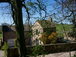Coach House cottage and stables from the church steps